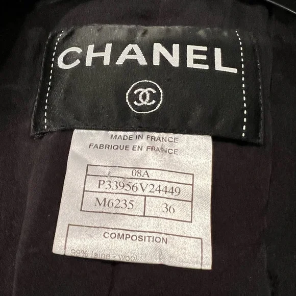ChanelBlack Charcoal and Metallic Coat, Size 36 (XS)